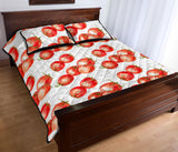 Tomato Water Color Pattern Quilt Bed Set