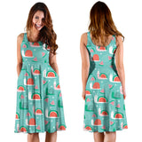 Snail Pattern Print Design 01 Sleeveless Midi Dress