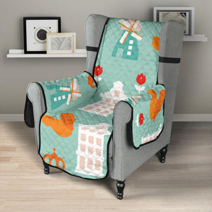 Windmill Pattern Theme Chair Cover Protector