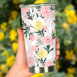 Swan Flower Pattern Tumbler