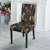 Greyhound Pattern Print Design 01 Dining Chair Slipcover