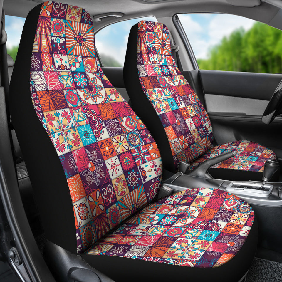 Vintage Decorative Elements Arabic Morocco Pattern Universal Fit Car Seat Covers