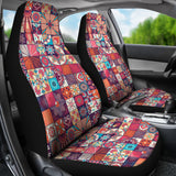 Vintage Decorative Elements Arabic Morocco Pattern Universal Fit Car Seat Covers