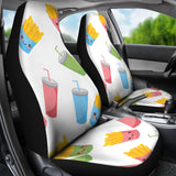 Colorful French Fries Pattern Universal Fit Car Seat Covers