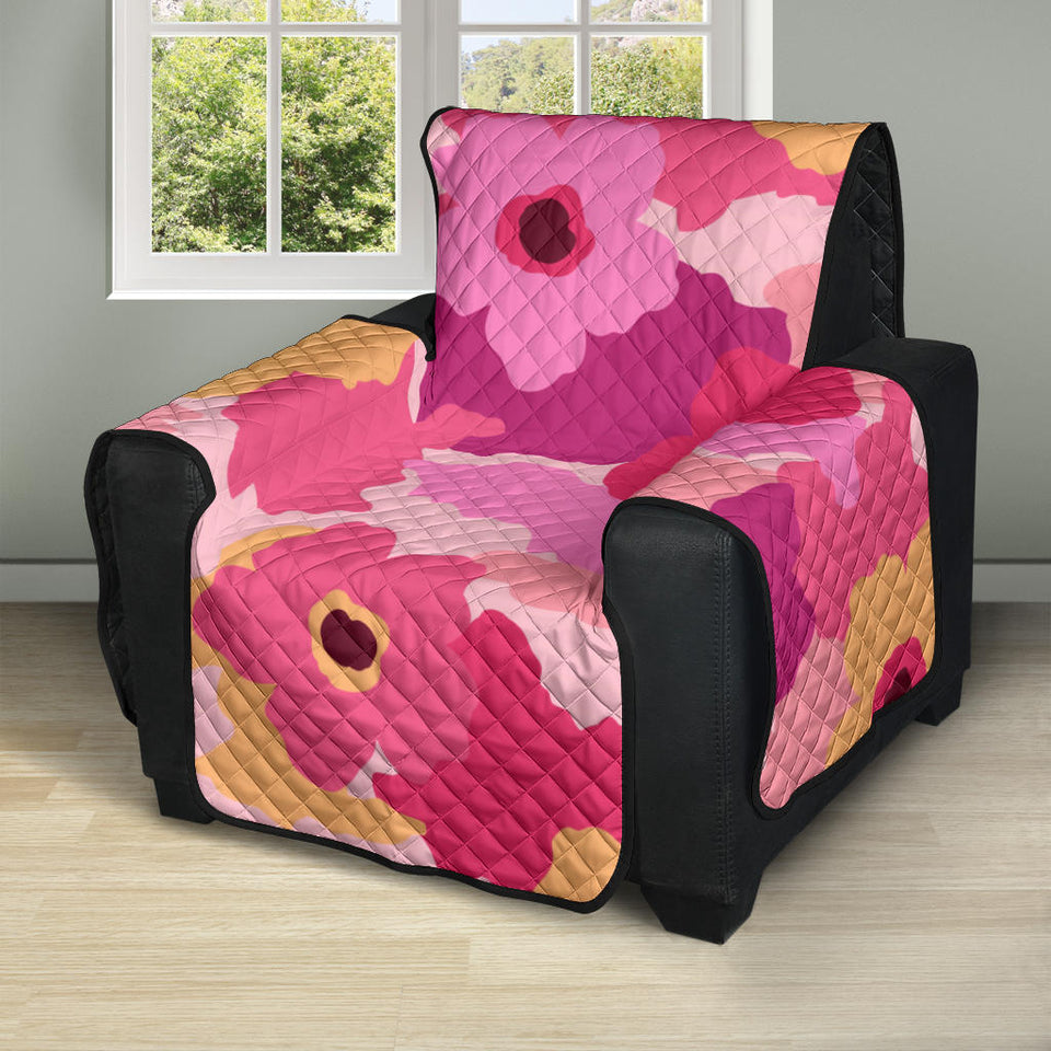 Pink Camo Camouflage Flower Pattern Recliner Cover Protector
