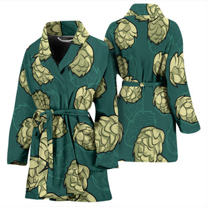 Hop Pattern Background Women Bathrobe
