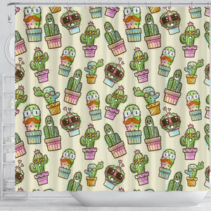 Cute Cactus Pattern Shower Curtain Fulfilled In US