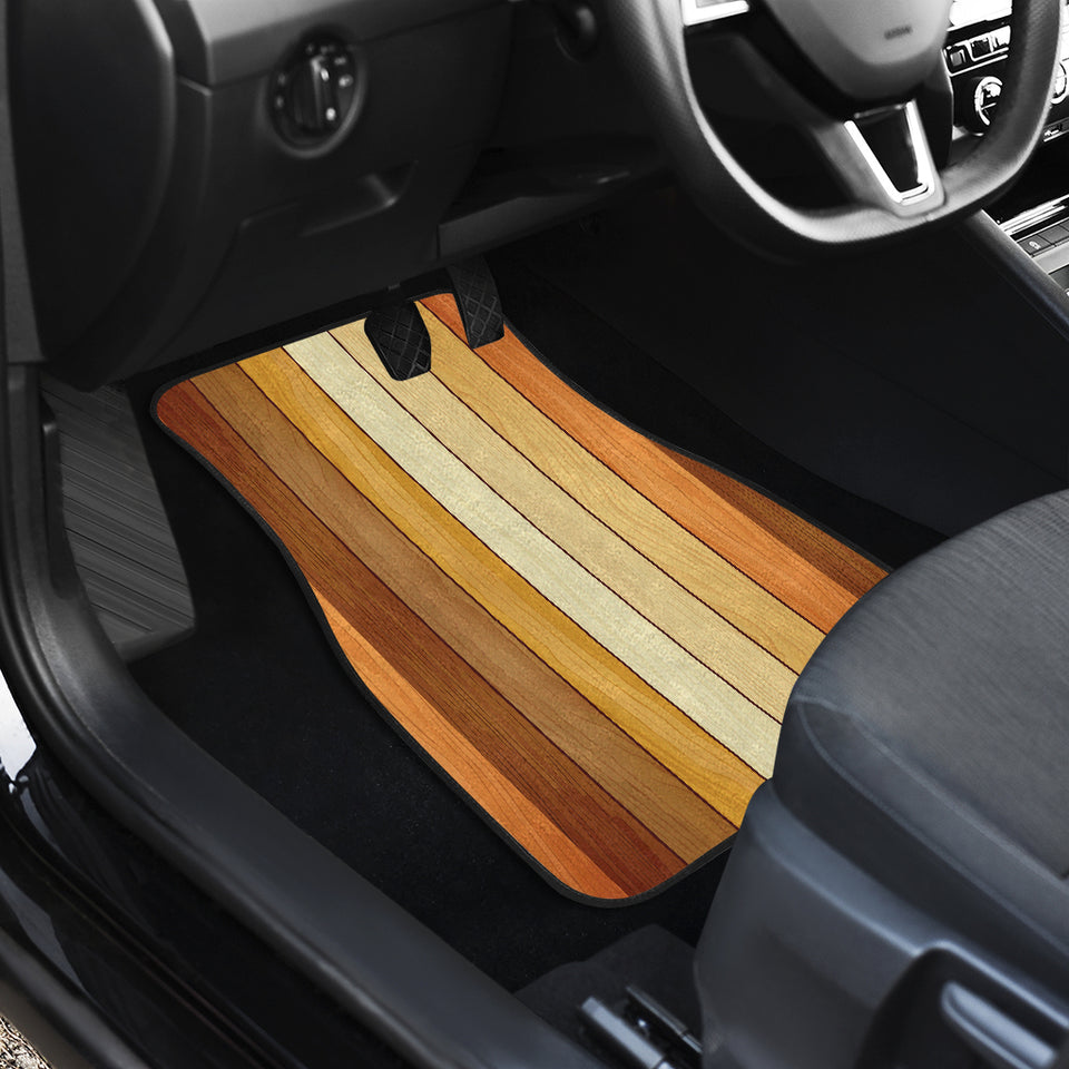 Wood Printed Pattern Print Design 01 Front and Back Car Mats