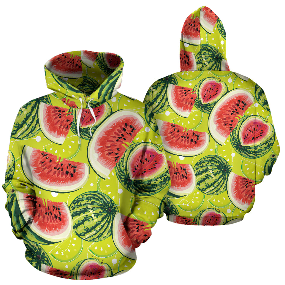 Watermelon Theme Pattern Men Women Pullover Hoodie
