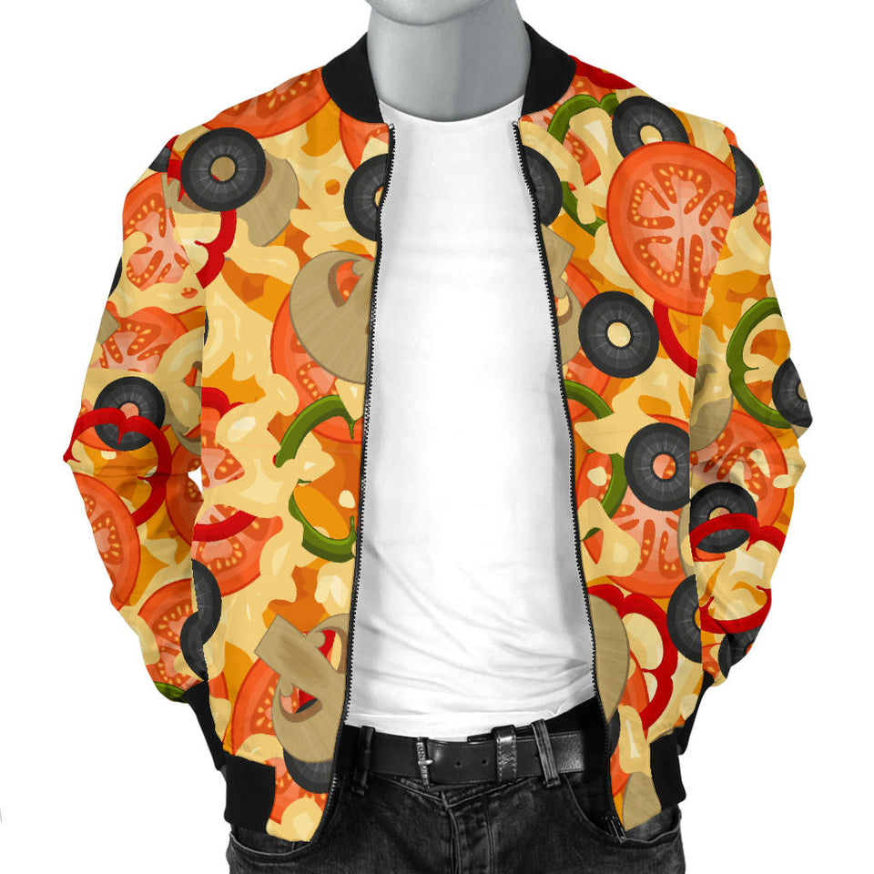 Pizza Texture Pattern Men Bomber Jacket