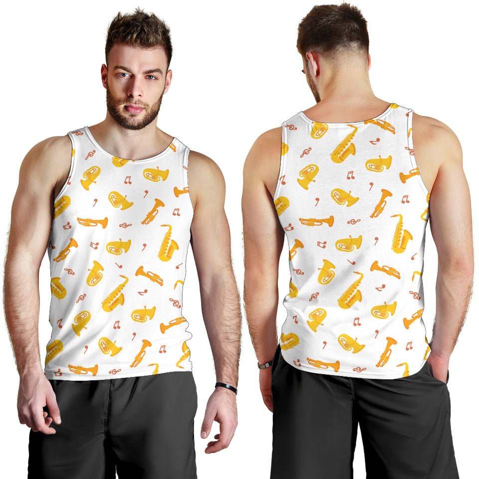 Saxophone Pattern Theme Men Tank Top