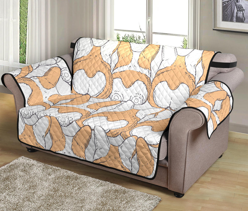 Corgi Bum Pattern Loveseat Couch Cover Protector