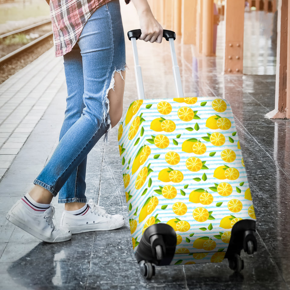 Lemon Pattern Stripe Background Luggage Covers