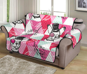 Cool Chihuahua Pink Pattern Loveseat Couch Cover Protector