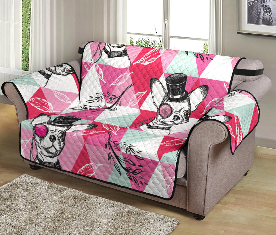 Cool Chihuahua Pink Pattern Loveseat Couch Cover Protector