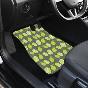 Lime Pattern Theme Front Car Mats