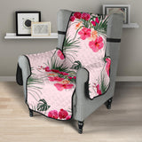 Red Pink Orchid Hibiscus Pattern Chair Cover Protector