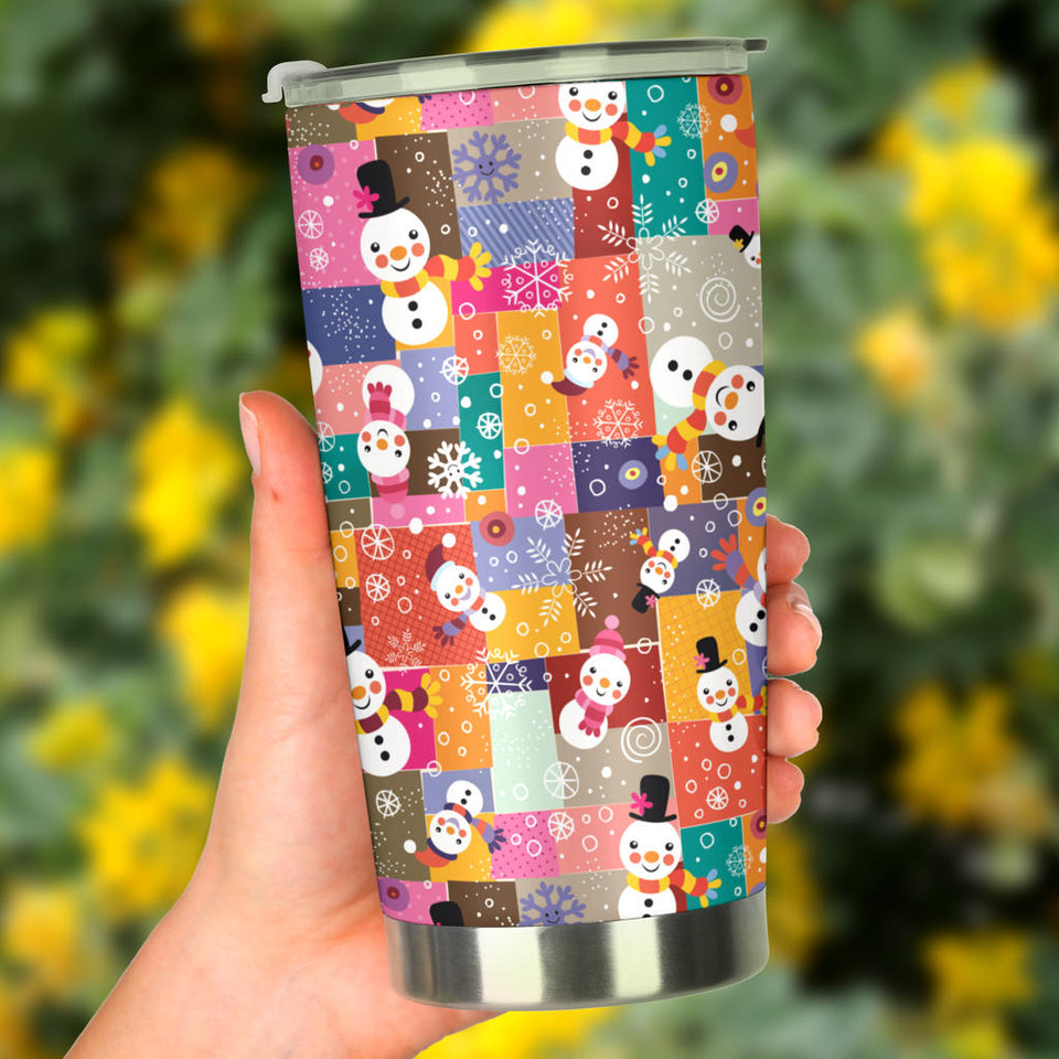 Snowman Colorful Theme Pattern Tumbler