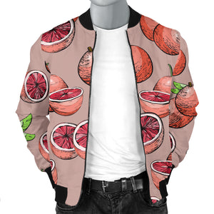 Grapefruit Pattern Background Men Bomber Jacket