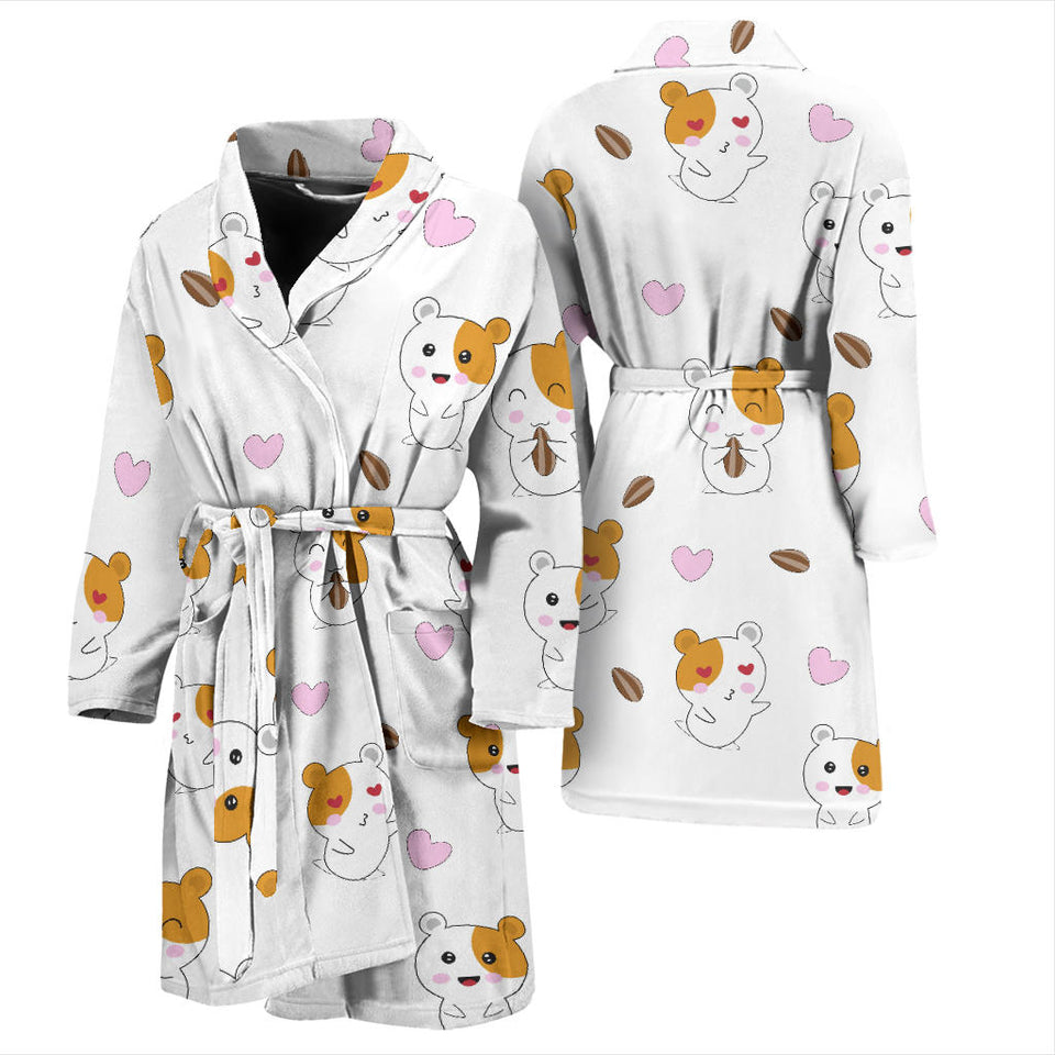 Hamster Seed Heart Pattern Men Bathrobe