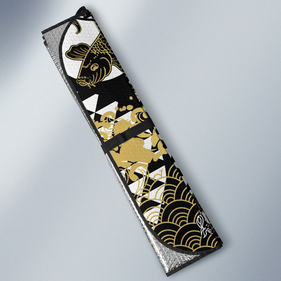 Koi Fish Carp Fish Japanese Pattern Car Sun Shade