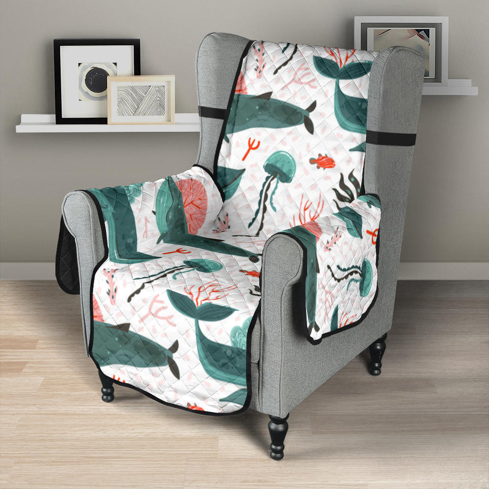 Whale Jelly Fish Pattern  Chair Cover Protector