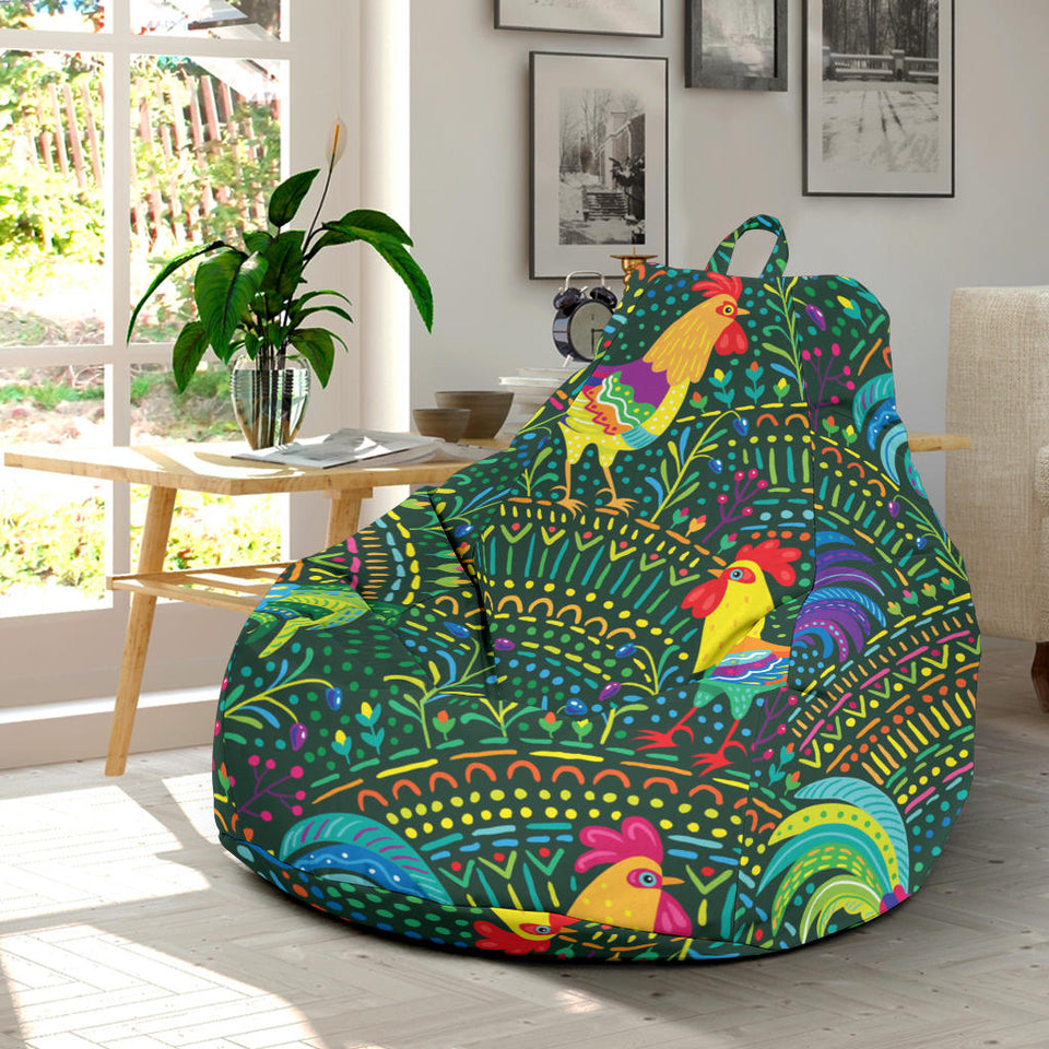 Rooster Chicken Pattern Theme Bean Bag Cover