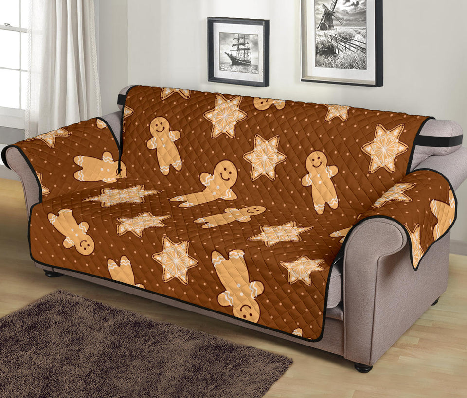 Christmas Gingerbread Cookie Pattern Sofa Cover Protector