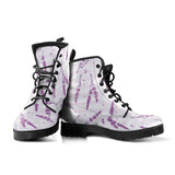 Lavender Pattern Stripe Background Leather Boots