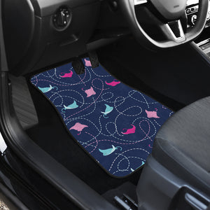 Stingray Pattern Print Design 05 Front and Back Car Mats
