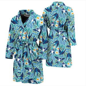 Swallow Pattern Print Design 05 Men Bathrobe