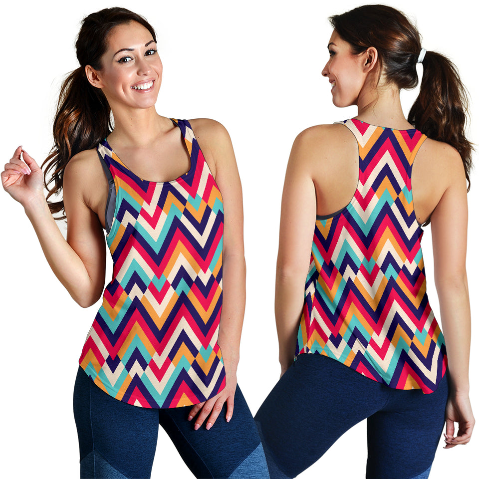 Zigzag Chevron Pattern Background Women Racerback Tank Top