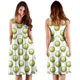 Tennis Pattern Print Design 05 Sleeveless Midi Dress