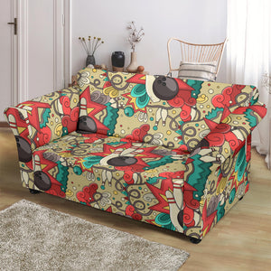 Bowling Pattern Background Loveseat Couch Slipcover