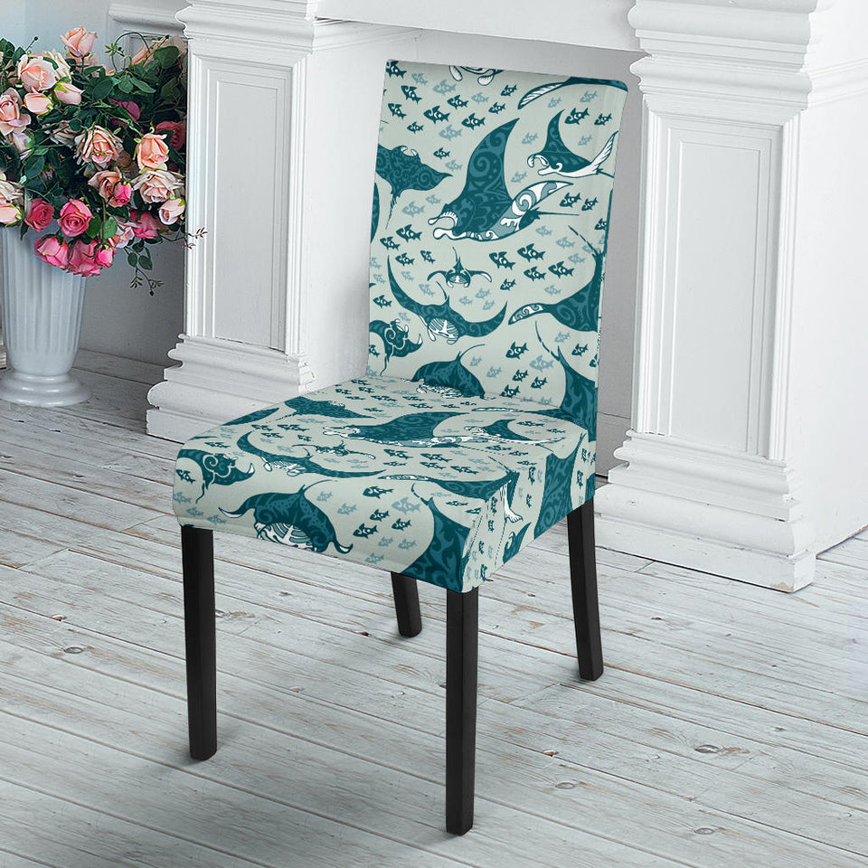 Stingray Pattern Print Design 01 Dining Chair Slipcover