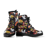 Japanese Crane Pattern Leather Boots