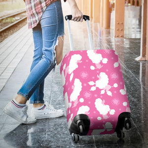 Poodle Pink Theme Pattern Luggage Covers