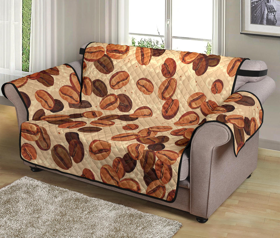 Coffee Bean Pattern Loveseat Couch Cover Protector