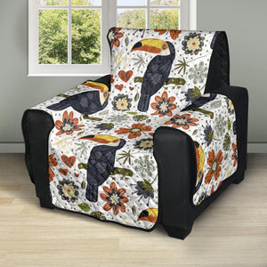 Toucan Flower Pattern Recliner Cover Protector