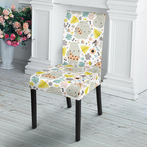 Hippopotamus Pattern Print Design 05 Dining Chair Slipcover