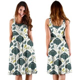 Stingray Pattern Print Design 03 Sleeveless Midi Dress