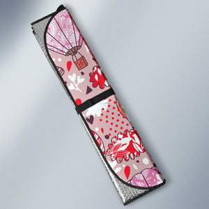 Red Pink Hot Air Balloon Pattern Car Sun Shade