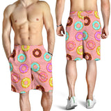 Donut Pattern Pink Background Men Shorts