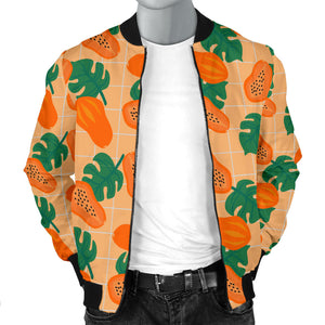 Papaya Leaves Pattern Men Bomber Jacket