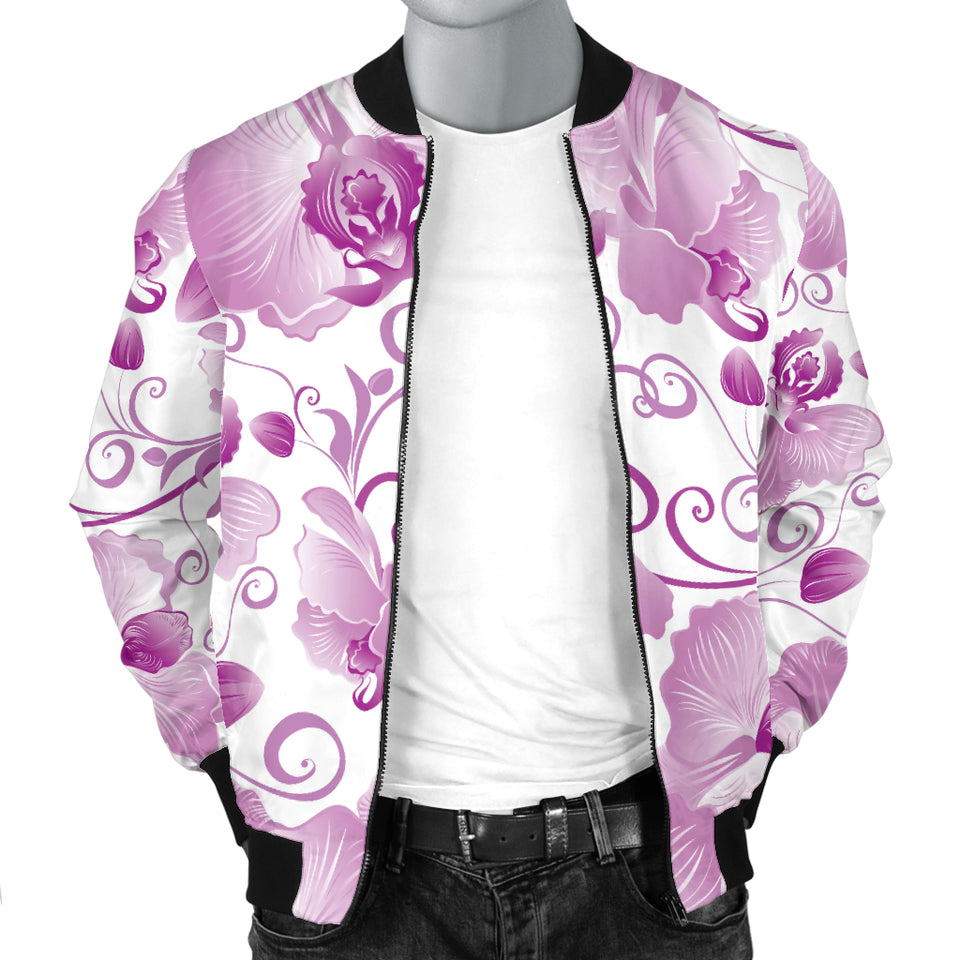 Orchid Pattern Men Bomber Jacket