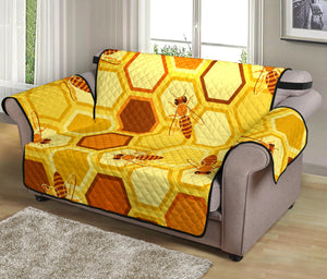 Bee and Honeycomb Pattern Loveseat Couch Cover Protector