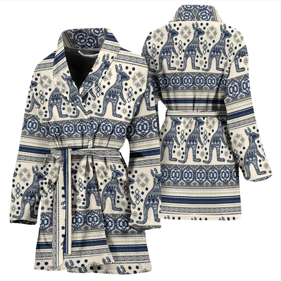 Kangaroo Aboriginal Pattern Ethnic Motifs Women Bathrobe