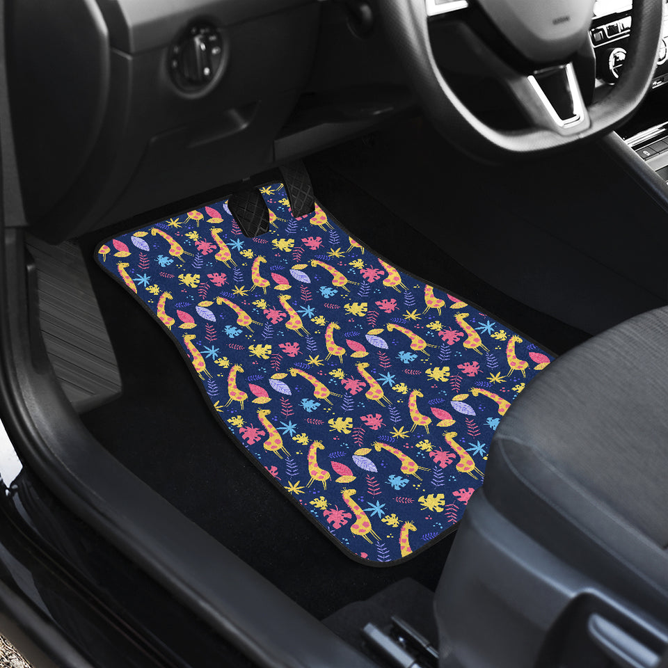 Giraffe Pattern Print Design 04 Front Car Mats