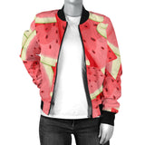 Watermelon Pattern Background Women Bomber Jacket