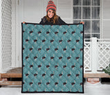 Ostrich Pattern Print Design 01 Premium Quilt